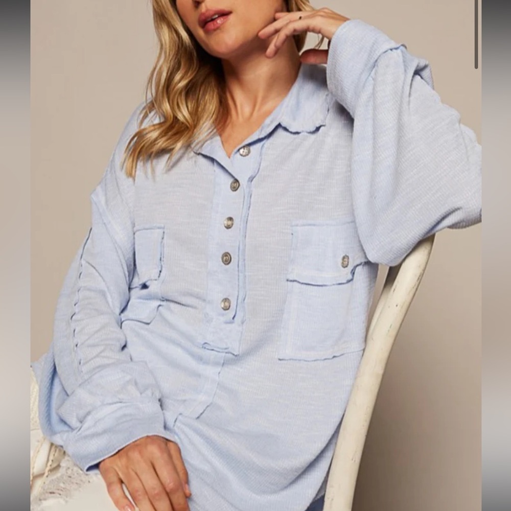 Long Sleeve Oversized Rib Top